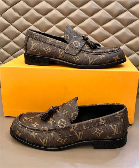 louis vuitton mens brown loafers